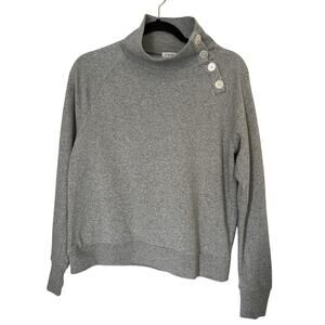 J Crew Women's Sweatshirt Grey Button Neck Top Size XS
